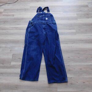 Vintage Pointer Brand Bibs Overalls Mens 38x30 Blue Jean Denim Made in USA Adult